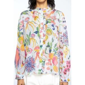 Banjanan Chrissie Floral Bird Long Sleeve Top Women’s Size S
